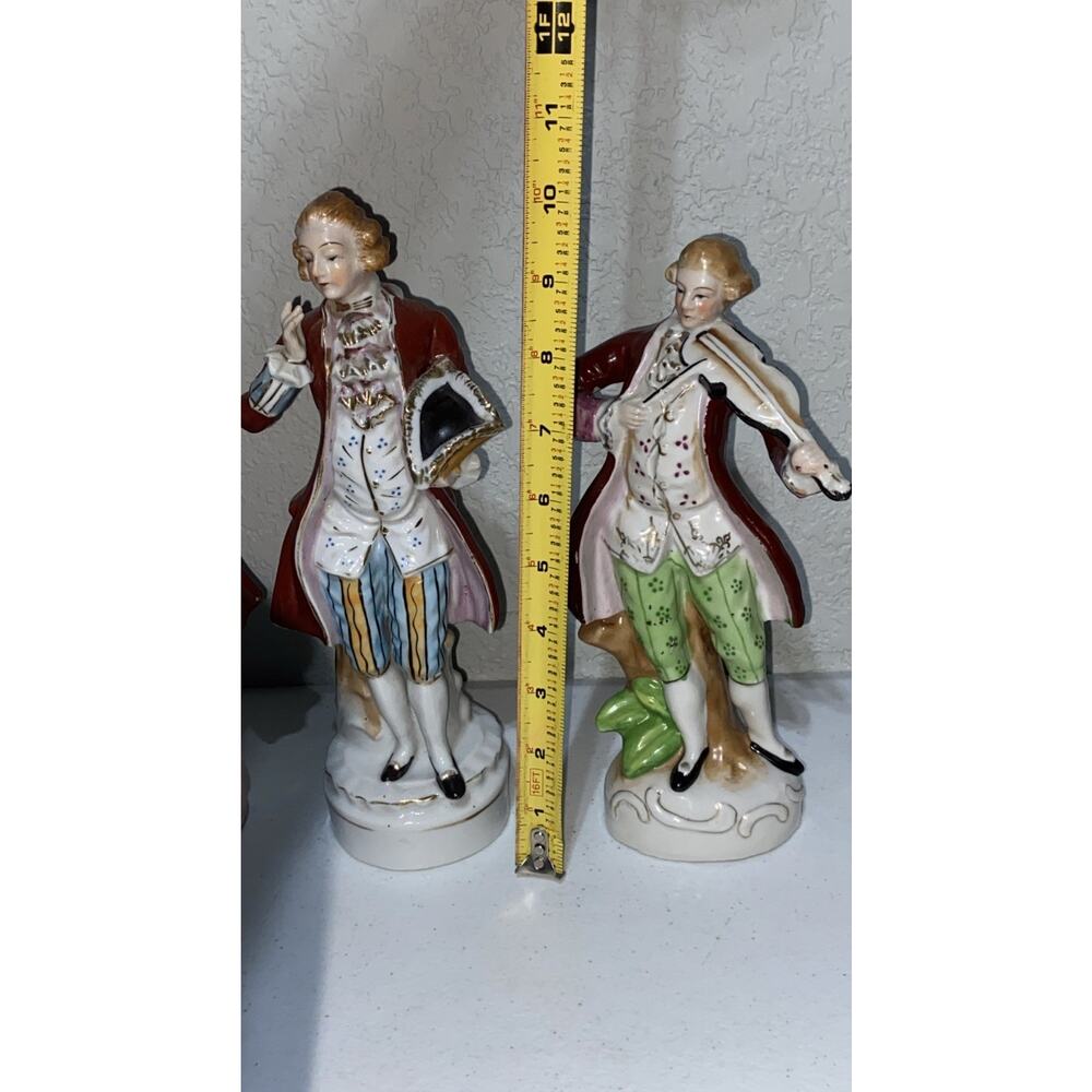 Rare Vintage Lot Of 4 Men‎ Victorian Royal Figurines Made In Occupied Japan 10” - Picture 11 of 14